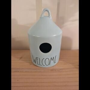 Rae Dunn  Artisan Collection By Magenta  Ll "Welcome" Blue Round Birdhouse